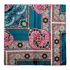  Хустка атласна бірюзова 100x100 N-0274